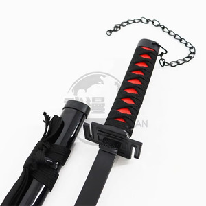 Espada <span class=keywords><strong>Zangetsu</strong></span> de Ichigo Kurosaki de Bleach de 17.72 Pulgadas con Funda y Hoja Negra de Metal, Arma de Cosplay - Product Image 3