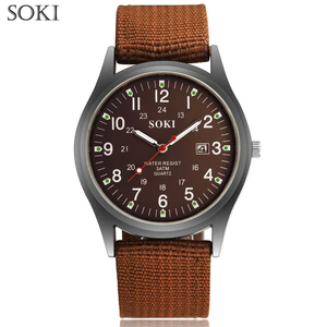 <span class=keywords><strong>Reloj</strong></span> Deportivo Luminoso <span class=keywords><strong>SOKI</strong></span> para Hombre, Correa de Nailon de 20 mm, Movimiento de Cuarzo, Caja de Acero Inoxidable, Esfera con Agujas, Unisex - Product Image 4