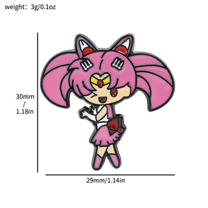 5000 types de broches de col en émail métallique de bonne qualité, mignonnes, avec logo, pour chapeaux et badges, de la série <span class=keywords><strong>Sailor</strong></span> <span class=keywords><strong>Moon</strong></span> - Product Image 3