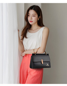 New Embossed Fashionable Women's Bag High Quality Simple Texture Women's Handbag Solid Color <b>Square</b> Soft Handle Pu Shoulder Bag - Product Image 2