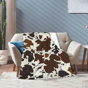 <b>Brown</b> Cow Flannel Blanket <b>Throw</b> Blanket Nap Blanket Fade Resistant Lightweight for Travel Camping Custom Print Wholesale - Product Image 4