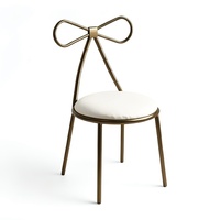 Nouvelle Chaise de Restaurant en Tissu avec Piétement en Acier Inoxydable, Design Moderne et Luxueux, Décoration en Arc