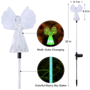 Luces solares impermeables IP67 para exteriores para jardín, luces LED decorativas de Ángel Solar que cambian de Color para césped de patio de <span class=keywords><strong>cementerio</strong></span> - Product Image 5