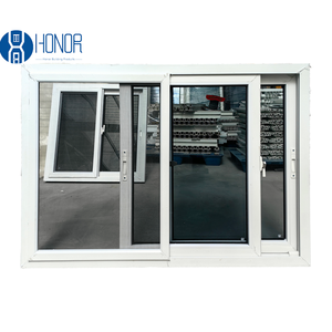 Cửa sổ trượt kính đôi uPVC với thiết kế nướng bao gồm lưới chống muỗi để tăng cường an ninh và thoải mái cho gia đình - Product Image 2