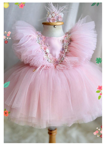 Fashion Fluffy Sequin Puffy Trailing Pageant <strong>Dress</strong> for <strong>Girls</strong> <strong>Gold</strong> pink <strong>Flower</strong> <strong>Girl</strong> <strong>Dress</strong> - Product Image 5