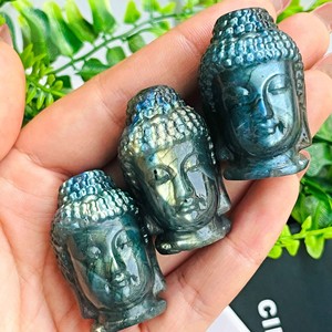 Piedras Preciosas Naturales, Labradorita, Cristal Curativo, Tallado de Buda, Hada de la Hidrógeno con Fuerte Destello, Tallados de Labradorita - Product Image 3
