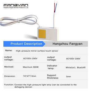 Interruttore Sensore Touch Capacitivo ad Alta Sensibilità per <span class=keywords><strong>Specchio</strong></span> LED, 500W, Ingresso e Uscita 110V e 220V, Spina EU o US - Product Image 3