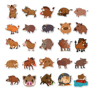 Haute qualité 50 pièces mignon Animal <span class=keywords><strong>sanglier</strong></span> Anime autocollant découpé impression vinyle dessin animé autocollant - Product Image 3