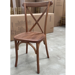 Chaise de salle à manger empilable <span class=keywords><strong>en</strong></span> bois de ferme au design vintage, idéale pour les mariages et banquets <span class=keywords><strong>en</strong></span> vignoble, avec dossier croisé - Grande Vente - Product Image 2