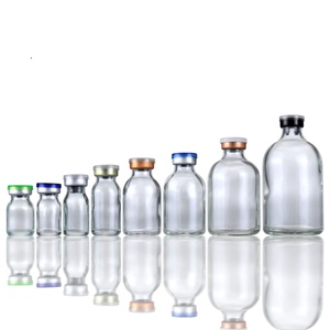 ขวดแก้วบรรจุยาขนาด 5 มล. 10 มล. 15 มล. 20 มล. 30 มล. 50 มล. 100 มล. แบบใสและสีชา สำหรับฉีดยา - Product Image 1