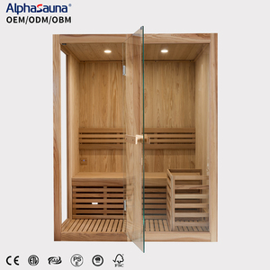 Salle de hammam intérieure pour deux personnes, sauna intérieur avec luminothérapie rouge, sauna en bois de cèdre japonais massif, petite taille - Product Image 3