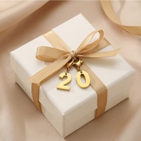 Pendentif Chiffre d'Anniversaire en Acier Inoxydable avec Fermoir Mousqueton, Kit de Bricolage pour Bijoux, Breloques pour Chaussures, Bracelets et Colliers Or et Argent