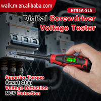 Testeur de tension numérique HT95A-SL5 12-250V AC avec détection NCV, écran LCD, précision de classe 0.1, en ABS, stylo de test