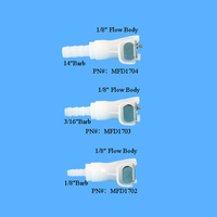 Raccord rapide mâle en ligne OEM/ODM à valve, 1/8'', 3/16'', 1/4'', avec double joint torique, insert POM, connecteur de tuyau à cannelure