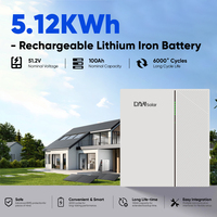 Batterie de stockage d'énergie domestique rechargeable DAH, certifiée CE, 100Ah, pour montage mural ou au sol, 16 parallèles, pour alimentation de secours