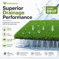 Gazon synthétique de qualité supérieure Champ 88UF durable de 20 mm pour les lignes de tee, les greens de putting et les installations d'entraînement de golf