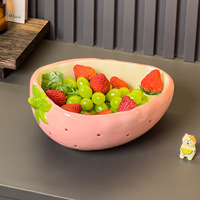 Speciaal mooie aardbeien keramische fruitschaal, fris en schattig design, geschikt voor gedroogd fruit, voor housewarming, woonkamer, koffie.