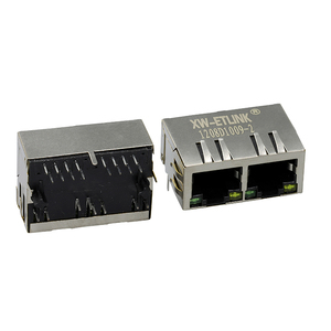 1x2 cổng mạng cắm PoE + 5g 10g 8P8C PCB Jack RJ45 Nữ kết nối Led PoE RJ45 Jack Modular jack Ethernet RJ45 kết nối - Product Image 3