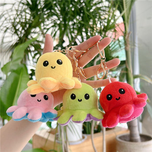Meilleures ventes : Pendentif de sac à dos et porte-clés en peluche pieuvre Kawaii à visage changeant - Product Image 3
