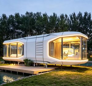 Capsula Spaziale Pieghevole di Lusso Minimalista, Modulo Prefabbricato per Hotel, Pod per Glamping Esterno, Resort, <span class=keywords><strong>Casa</strong></span> Mobile Piccola - Product Image 3