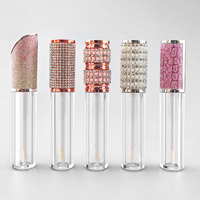 Tubes de brillant à lèvres en plastique vides de 6 ml et boîte avec étiquette personnalisée, emballage cosmétique de luxe blanc nacré, couleur personnalisée, bouchon à vis rond