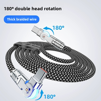 Kabel PD Dua Kepala Dapat Diputar 180 Derajat Tipe-C ke Tipe-C Berbahan Nilon Kepang Pengisian Cepat Dengan Layar LED Penunjuk Daya