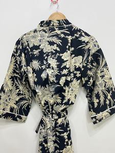 Kimono de Manga Larga 100% Algodón, Impresión Digital, Transpirable y Ecológico, Corte Holgado, Aproximadamente 50 Pulgadas, Proveedor de la India - Product Image 4