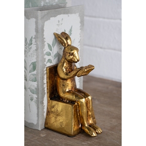 Sujetalibros con forma de conejo sentado, acabado en oro antiguo, 3.9x2.8x6.9 pulgadas, juego de 2 - Product Image 6