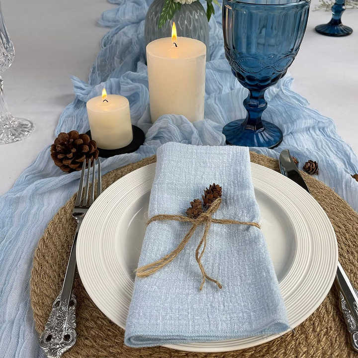 Premium Handmade Cotton Napkin Embroidered Custom Logo Reusable Home Airplane Dining Party Perfect Premium Cloth Napkins