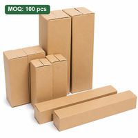 Boîte en carton ondulé longue sur mesure avec emblème imprimé, petit lot, carton rigide en kraft pour luminaire LED linéaire