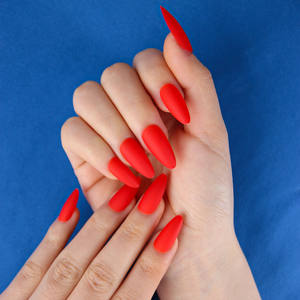 24 piezas de <span class=keywords><strong>uñas</strong></span> postizas acrílicas de almendra portátiles en 24 colores sólidos, suplementos artísticos de <span class=keywords><strong>uñas</strong></span> brillantes y <span class=keywords><strong>Mate</strong></span>, <span class=keywords><strong>Otoño</strong></span> Invierno - Product Image 2