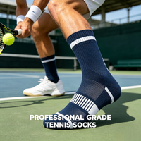 Chaussettes de padel rembourrées, échantillon gratuit pour les tournois professionnels en extérieur, coton peigné de qualité supérieure, soutien de la voûte plantaire, lettres personnalisables