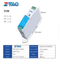 NDR-75 120 240 seri 75 480 120 240 W, 12V/24V/48V AC-DC PSU DIN rel SMPS asli berarti beralih dengan baik catu daya dengan led