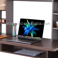 Bureau d'ordinateur convertible mural avec surface en bois, meuble gain de place pour la maison