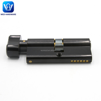 Cilindro de Cerradura de Alta Seguridad WED de 70 mm, de Latón Sólido, para Puerta de Una Hoja, Color Negro, con 5 Llaves