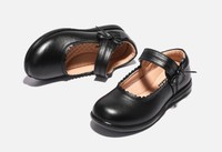 Nouvelles chaussures en cuir PU pour filles, chaussures MARY JANE de haute qualité, chaussures d'école classiques à nœud et lacets noirs pour enfants et étudiants