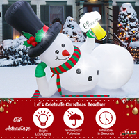 Décoration de Noël Gonflable Bonhomme de Neige Extérieur Jardin Pelouse Bonhomme de Neige Gonflable avec Lumières LED