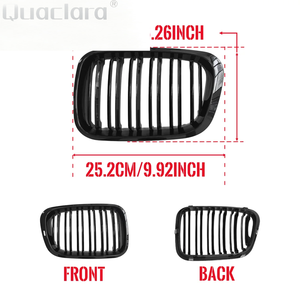 Grilles de calandre avant noires brillantes pour BMW Série 3 <span class=keywords><strong>E46</strong></span> 316i 318i <span class=keywords><strong>320i</strong></span> 323i 325i 328i 330i 1998 <span class=keywords><strong>1999</strong></span> 2000 2001 - Product Image 5