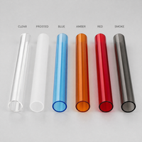 Tube rond en PMMA acrylique transparent extrudé, longueur personnalisée, tube à paillettes colorées pour lampe suspendue décorative, vente en gros