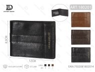 Portafoglio da Uomo in Vera Pelle, Chiusura Corta Pieghevole, Stile Minimalista, Decorazione con Lettera, Ideale come Regalo - Product Image 3