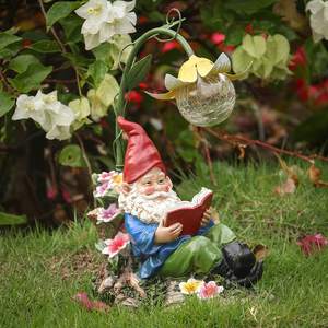 <strong>Garden</strong> <strong>Gnomes</strong> with Solar Lights, <strong>Large</strong> Lawn <strong>Gnome</strong> Reading Book <strong>Garden</strong> Sculpture Figurines - Product Image 3