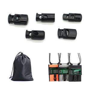 Plastic Single Hole Spring Drawstring Buckle Black Auto Lock <b>Slide</b> For Bags Adjustable Closure Accessory - Product Image 2