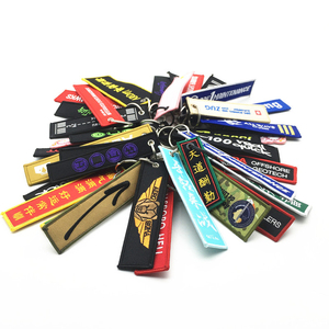 Portachiavi Ricamato Personalizzato, Etichetta Aviazione con Logo Tessuto su Entrambi i Lati, Produzione all'Ingrosso OEM - Product Image 1