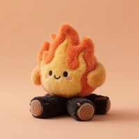 Personnalisé mignon feu de camp en peluche forme de flamme poupée en peluche doux oreiller soutien émotionnel feu de camp en peluche en gros