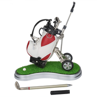 Sac de chariot de golf de bureau en matériau PU de couleur assortie Style sport porte-stylo cadeau