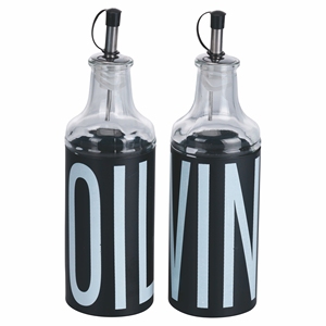 Set di 4 Pezzi BIG IS MORE GLASS MENAGE NERO + SUPPORTO - Product Image 2