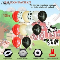 130 pièces, guirlande de ballons pour fête de vache, ensemble de ballons à imprimé vache, blanc, noir, rouge, fête d'anniversaire pour enfant, ST165