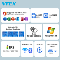 Tablette PC 2 en 1 10,1 pouces Win11 G6500Y 16 Go DDR4 512 Go SSD G G Optical Bonding Tactile Charge rapide 45W PD avec clavier
