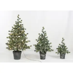 Nuovo arrivo eco-friendly artificiale Pre-illuminato nuove punte in Pe smerigliato 2ft 3ft 4ft Mini albero da tavola di natale con vaso di plastica