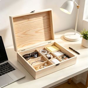 Clásico Adorno Navideño Multifuncional de Madera de Pino en Blanco para Regalos |   Caja de Regalo Personalizada con Impresión Láser, 1 Pieza, Envío Directo - Product Image 3